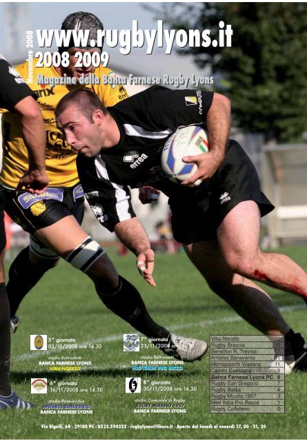 Novembre 2008 - Rugby Lyons Piacenza
