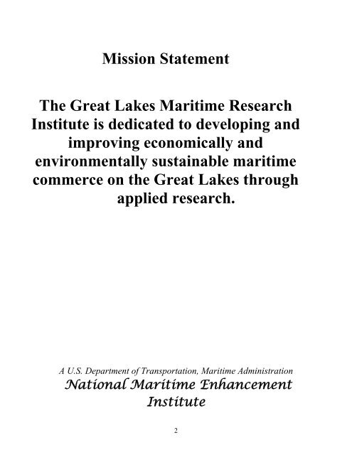 15 MB - Great Lakes Maritime Research Institute
