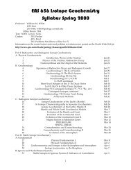 EAS 656 Isotope Geochemistry Syllabus Spring 2000