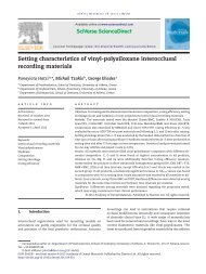 Setting characteristics of vinyl-polysiloxane interocclusal recording ...