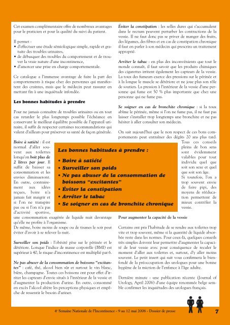 Dossier de presse 2006 - Urofrance