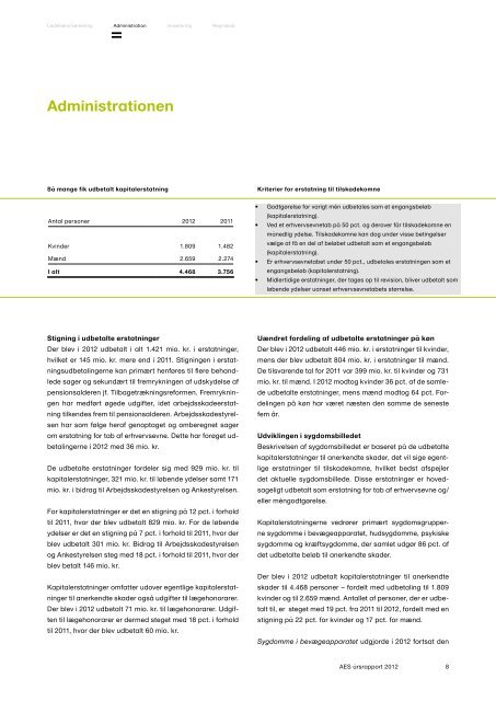 Ãrsrapport 2012 Arbejdsmarkedets Erhvervssygdomssikring - ATP