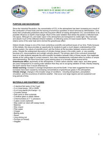 LAB 20-1 HOW HOT IS IT HERE ON EARTH? - Physics-matters.net