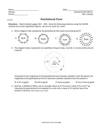 WS#1 (Gravitational Force)