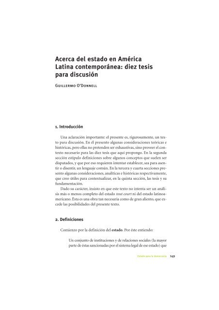 La Democracia en América Latina: Contribuciones para el Debate