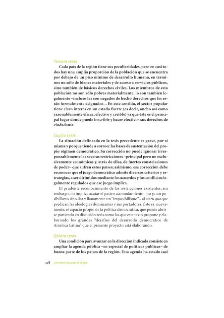 La Democracia en América Latina: Contribuciones para el Debate