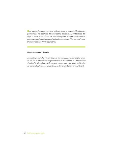 La Democracia en América Latina: Contribuciones para el Debate