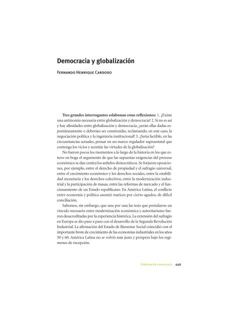 La Democracia en América Latina: Contribuciones para el Debate