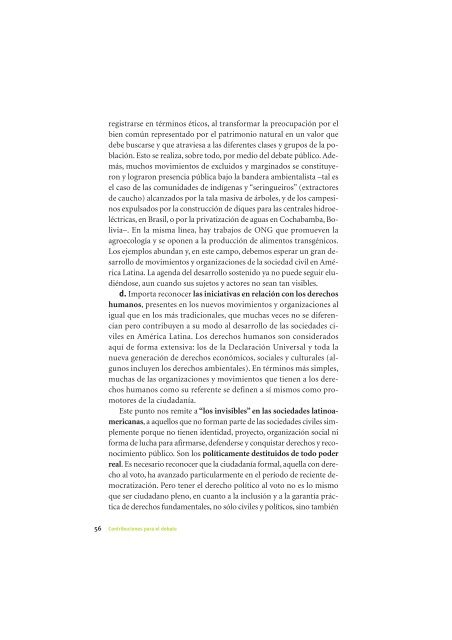 La Democracia en América Latina: Contribuciones para el Debate