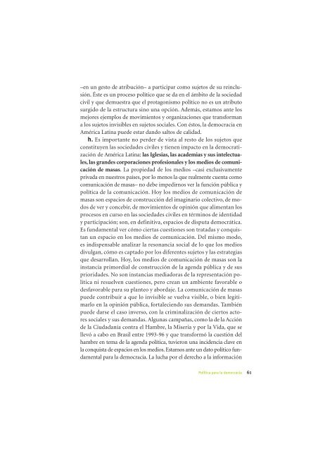 La Democracia en América Latina: Contribuciones para el Debate