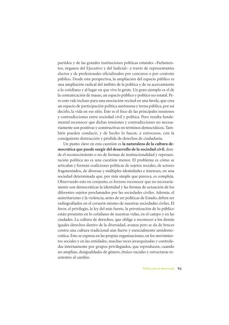 La Democracia en América Latina: Contribuciones para el Debate