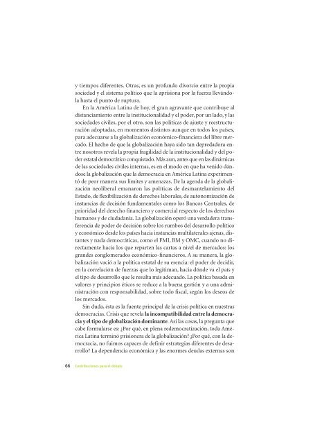 La Democracia en América Latina: Contribuciones para el Debate