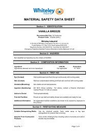 Whiteley - Vanilla Breeze - msds - Perth Cleaning Supplies