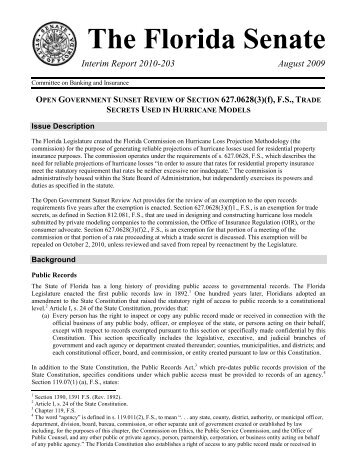 (f), FS Trade Secrets Used in Hurricane Models - Florida State Board ...