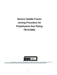 Generic Saddle Fusion Joining Procedure for Polyethylene Gas Piping