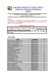 Concurso NÂº. 002/2012 - Auxiliar de ServiÃ§os Gerais - Proguaru