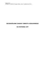 szczegółowe zasady obrotu giełdowego w systemie utp - GPW