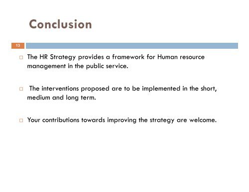 Presentation on Human Resource Strategy Joint Annual Review