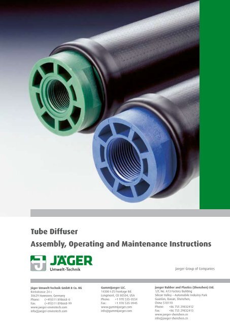 Tube Diffuser - Jäger Umwelt-Technik GmbH & Co. KG