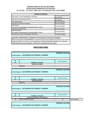 RESULTADO FINAL - Municipalidad de San Juan de Lurigancho