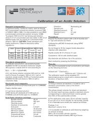 Calibration of an Acidic Solution - Denver Instrument