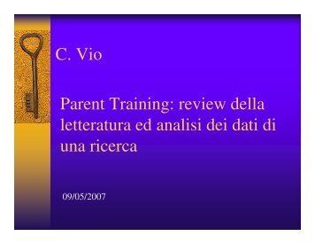 Parent training: review della letteratura e analisi dei dati di ... - Aidai