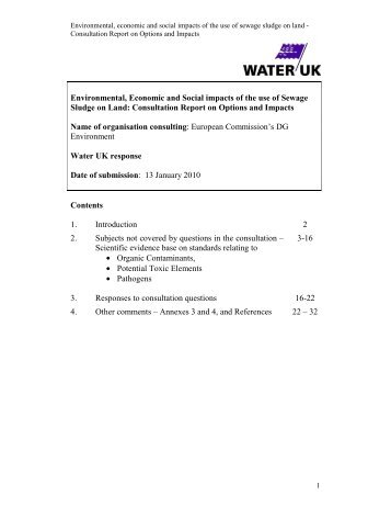 Environmental, Economic and Social - Water UK