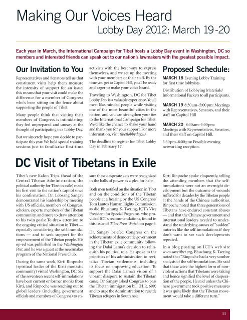 download the entire issue as a PDF. - International Campaign for Tibet