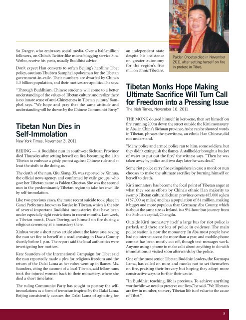 download the entire issue as a PDF. - International Campaign for Tibet