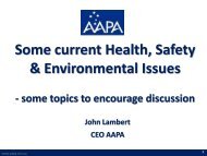 Some current Health, Safety & Environmental Issues - Australian ...