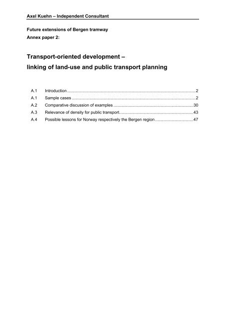 linking of land-use and public transport planning - Bergen kommune