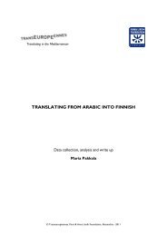 Read the Arabic-Finnish study - Maria PAKKALA - TranseuropÃ©ennes