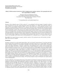 Efficacy of Melia azedarach on the larvae of three mosquito species ...