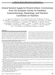 Enteral Nutrient Supply for Preterm Infants Commentary - ESPGHAN