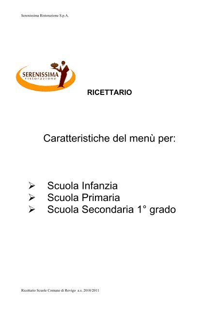 Ricettario - Comune di Rovigo