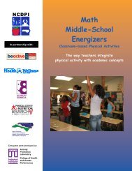 Math Middle-School Energizers - NC Prevention Partners