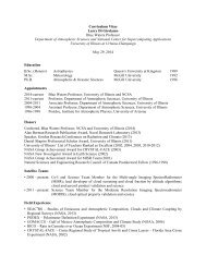 Curriculum Vitae - Department of Atmospheric Sciences ...