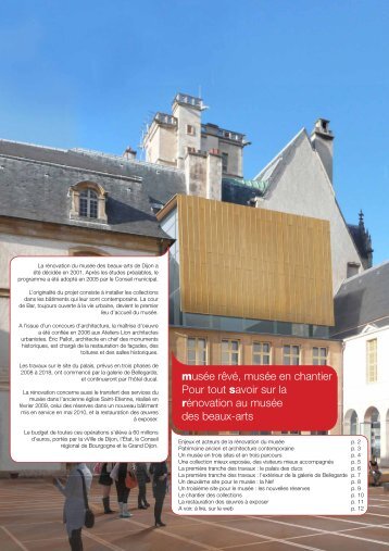 Le projet de rÃ©novation (livre) - MusÃ©e des beaux-arts de Dijon