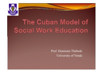 The Cuban Model of Social Work Education