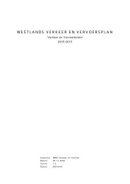 WESTLANDS VERKEER EN VERVOERSPLAN - Gemeente Westland