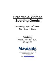 Firearms & Vintage Sporting Goods - auction at Maynards