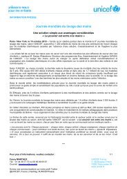 tÃ©lÃ©chargez le communiquÃ© de presse - Unicef