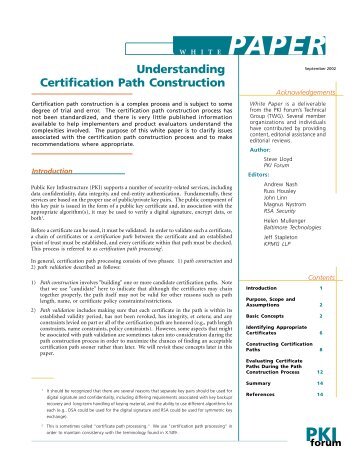 Understanding Certification Path Construction - oasis pki