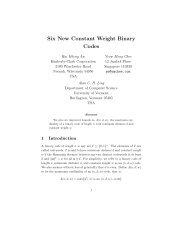 Six New Constant Weight Binary Codes - Spms