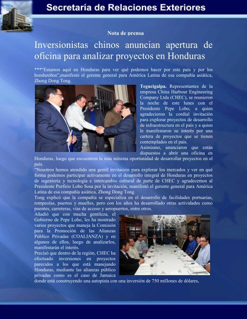 Inversionistas chinos anuncian apertura de oficina para analizar ...