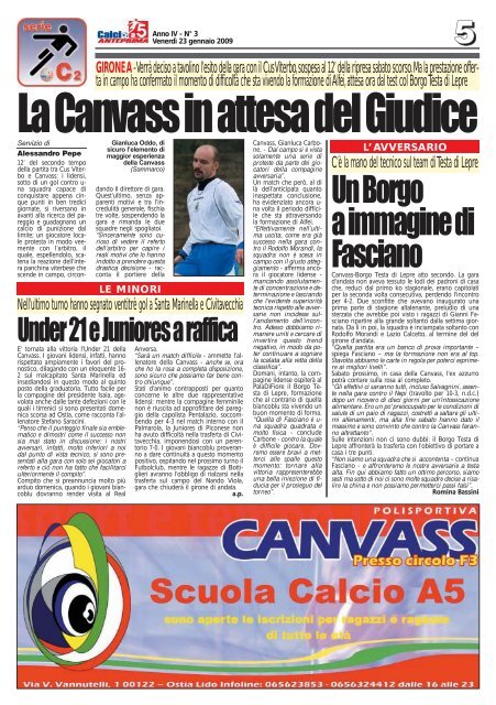 calcio a 5 anteprima 3/08