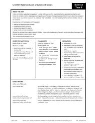 Unit 6E Balanced and unbalanced forces Science Year 6