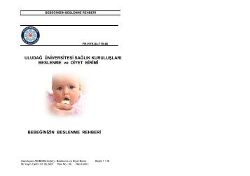 Bebeğinizin Beslenme Rehberi - Uludağ Üniversitesi Sağlık ...