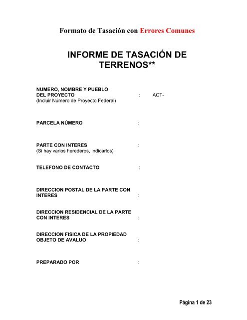 Formato Tasacion Junio 2009 Errores Unes