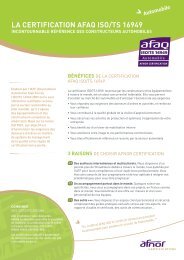 Fiche Certification ISO/TS 16949 - AFNOR Certification